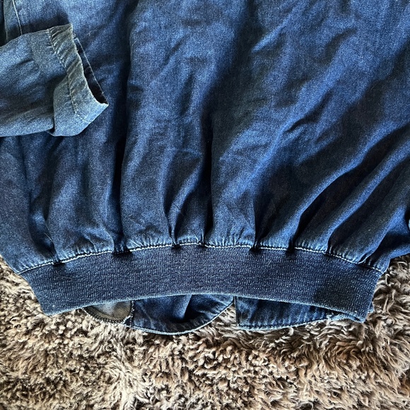 VINTAGE 80's Brown's Blue Jeans DENIM Bomber Jacket RARE! - Picture 9 of 9